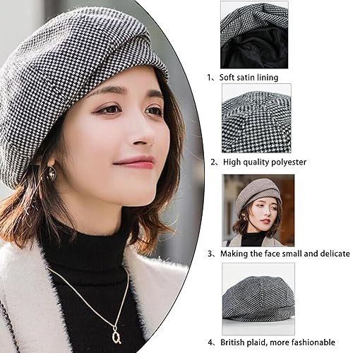 WANYI Vintage Korean Style Women's Winter Beret Hat