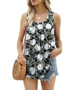 Square Neck Pleated Sleeveless Top