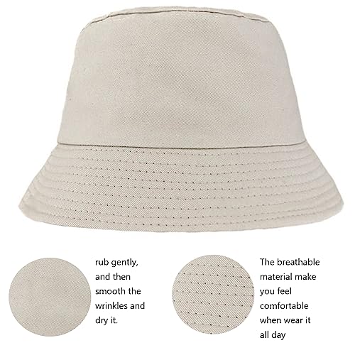 Foldable Summer Bucket Hat (Beige)