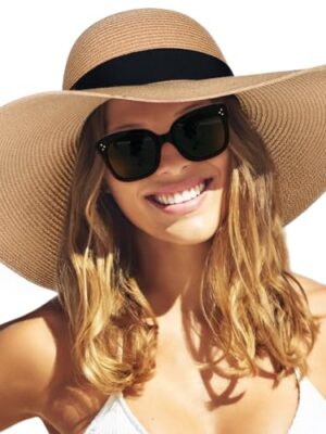UPF 50 Foldable Wide Brim Straw Hat