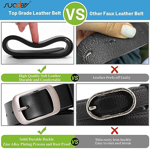 Leather Belt with Metal Pin Buckle