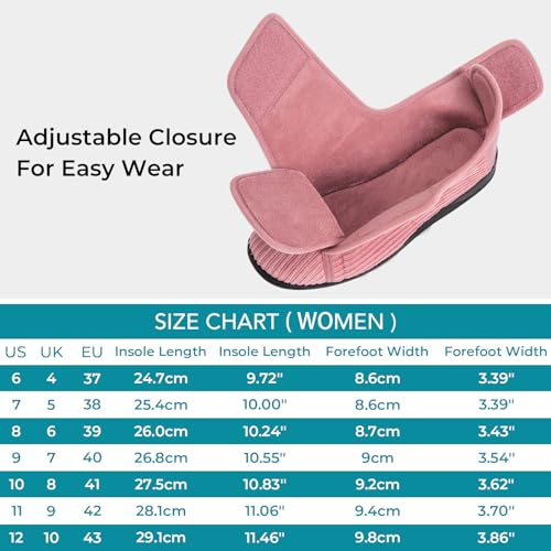 Comfy Velveteen Adjustable Diabetic Slippers