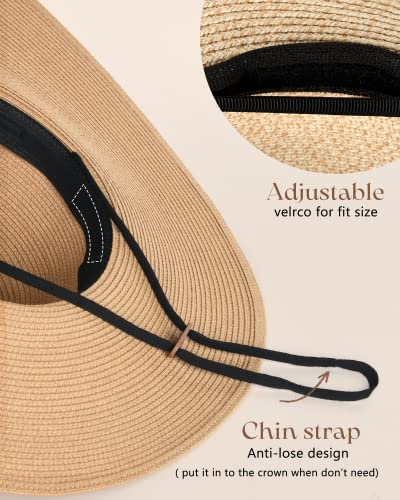 UPF 50 Foldable Wide Brim Straw Hat