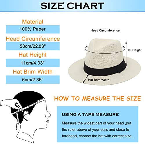 2Pcs Summer Straw Panama Hat
