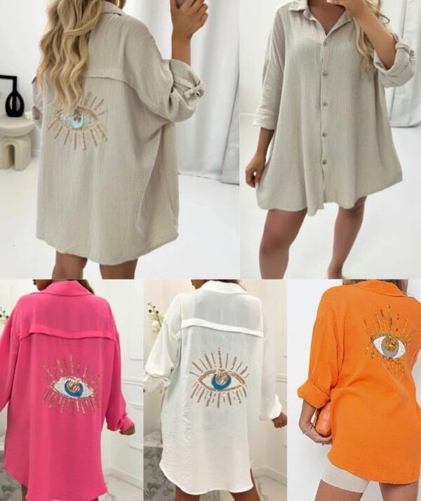 Oversize Sequin Eye Top