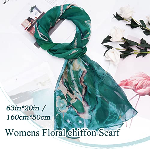 Floral Print Chiffon Scarf
