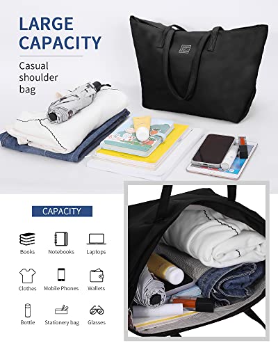 49cm Water Resistant Tote Bag with Zip and Pockets