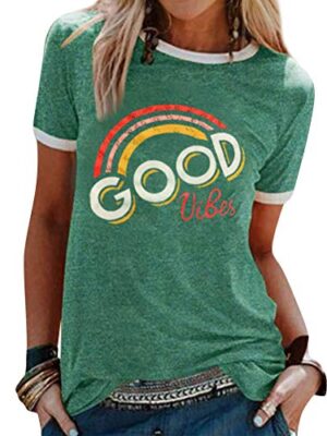 Good Vibes Rainbow Graphic Tee