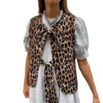 Vintage Leopard Print Sleeveless Vest