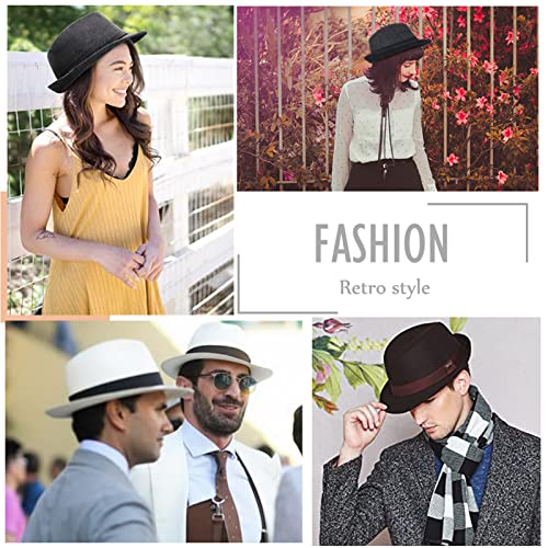 Wool Panama Hat, Curl Brim Jazz Fedora