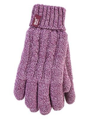 HEAT HOLDERS - Ladies Thermal Cable Knit Gloves