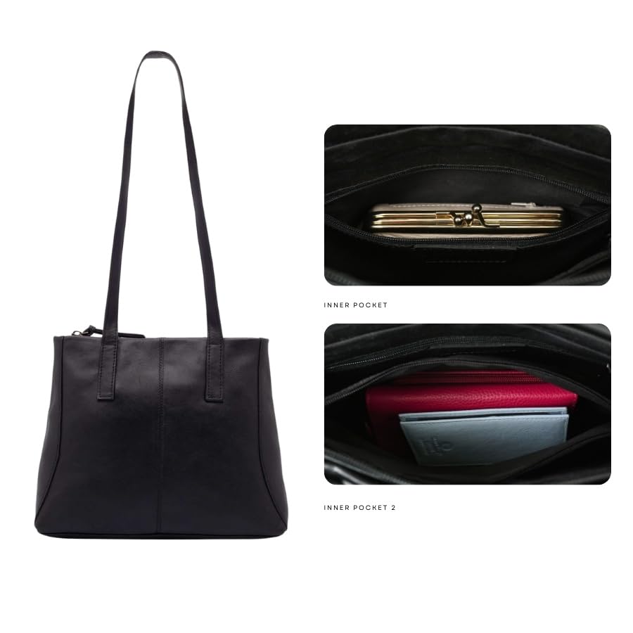 Leather Tote Bag, 25 cm