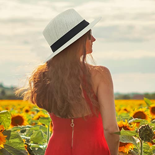 2Pcs Summer Straw Panama Hat