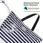 HOMESPON Waterproof Beach Tote Bag with Zip (Blue Stripes)