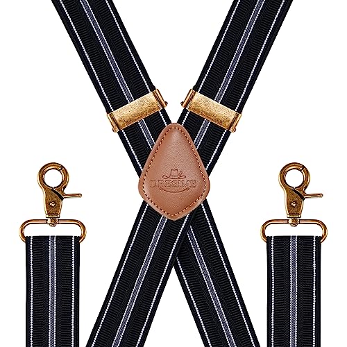 Vintage Elastic X-Shape Braces with 4 Clips