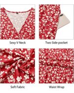 Summer V-Neck Floral Wrap Dress
