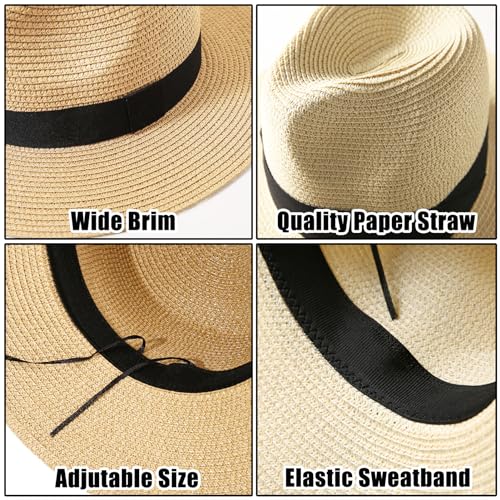 Wide Brim Straw Sun Hat, Adjustable