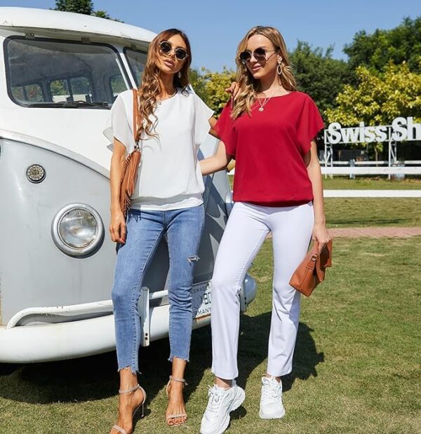 Summer Chiffon Blouses - Short Sleeve