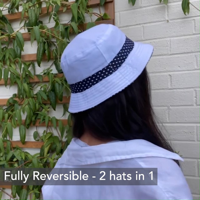 Reversible Cotton Polka Dot Sun Hat
