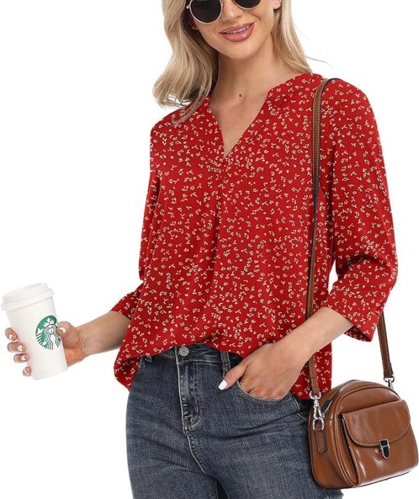 3/4 Sleeve Chiffon Blouse