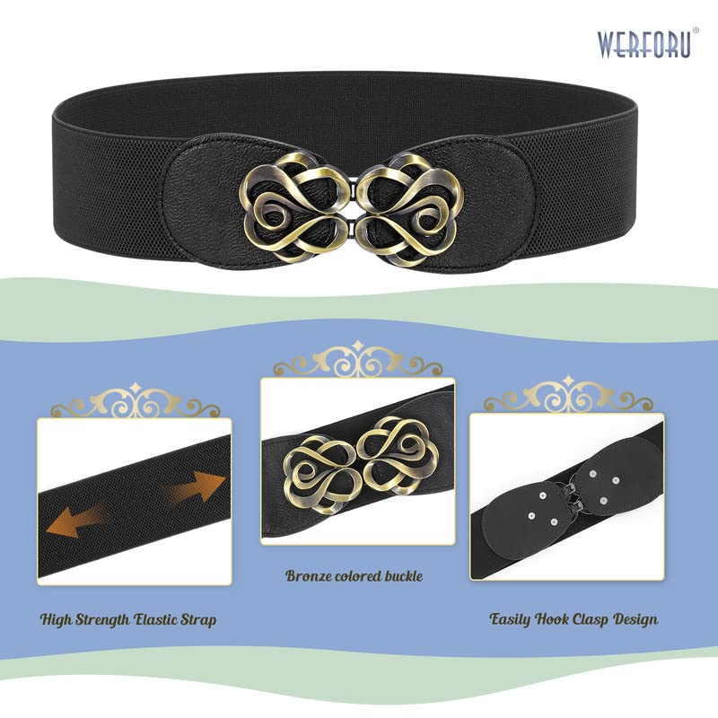 2 Pack Elastic Vintage Stretch Waist Belts