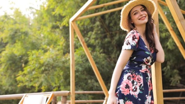 Maxi Dress V Neck Short/Long Sleeve with Pockets