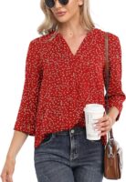 3/4 Sleeve Chiffon Blouse