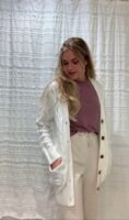 Long Chunky Knit Cardigan with Pockets
