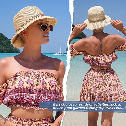 Beach Straw Sun Hat UPF 50 Packable