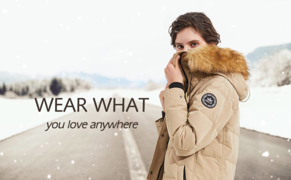 Insulated Down Coat with Faux Fur Hood