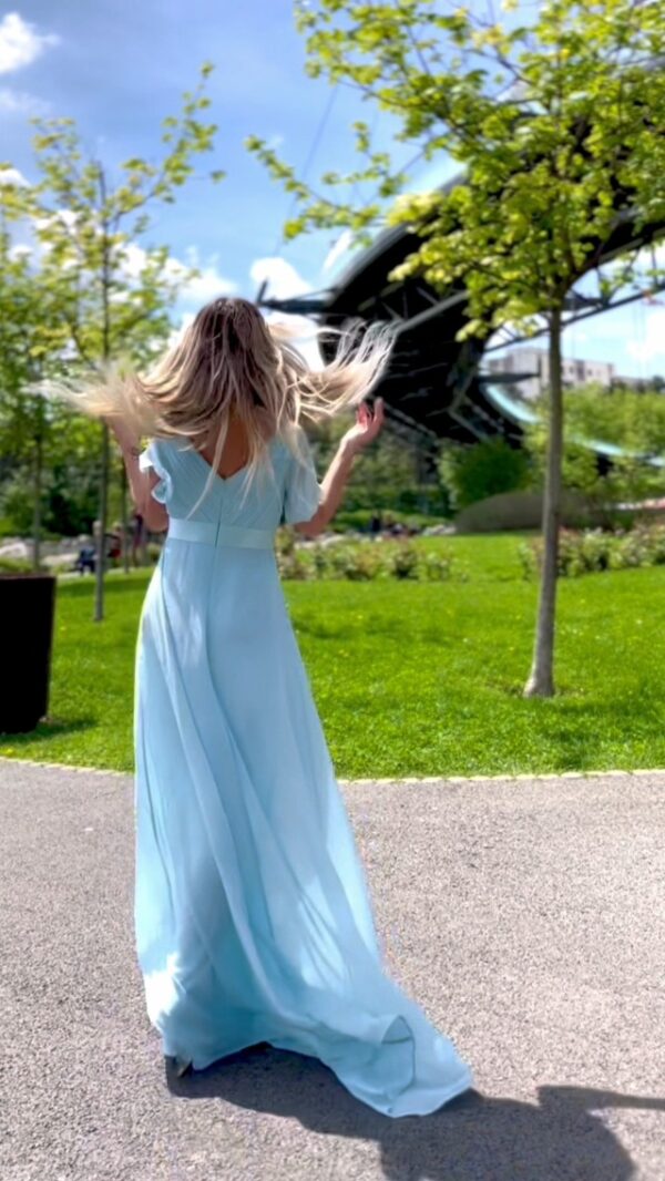 V-Neck Chiffon Evening Dress