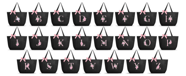 Vavabox Personalised Bridesmaid Tote Bag, Waterproof, Black, S