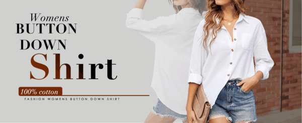 Cotton Long Sleeve V-Neck Blouse