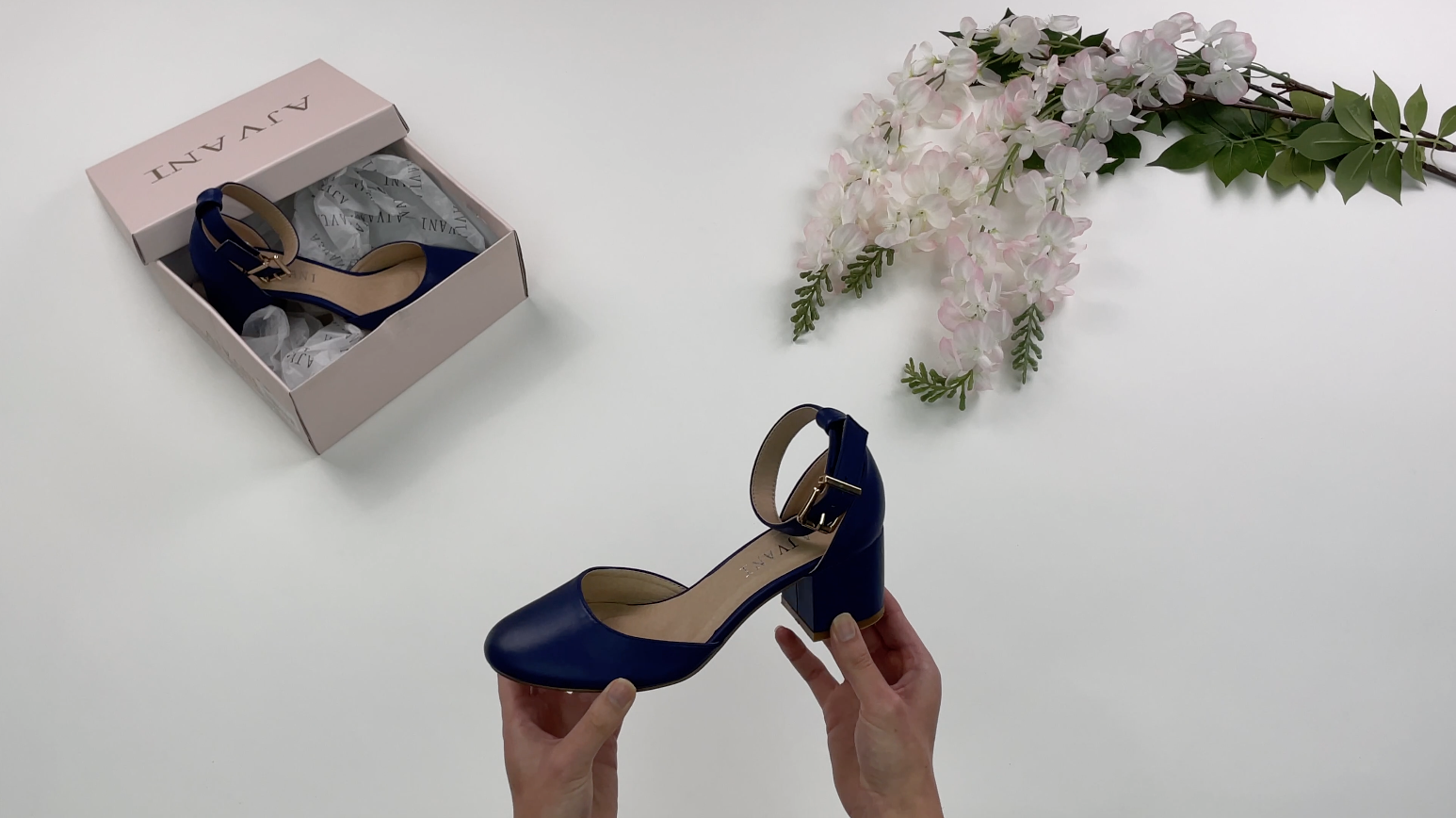 Low block heel ankle strap shoes