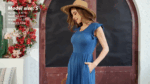 Maxi Dress with Pockets and Ruffle Sleeves