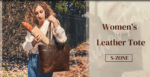 Vintage Leather Tote Bag with Crossbody Strap